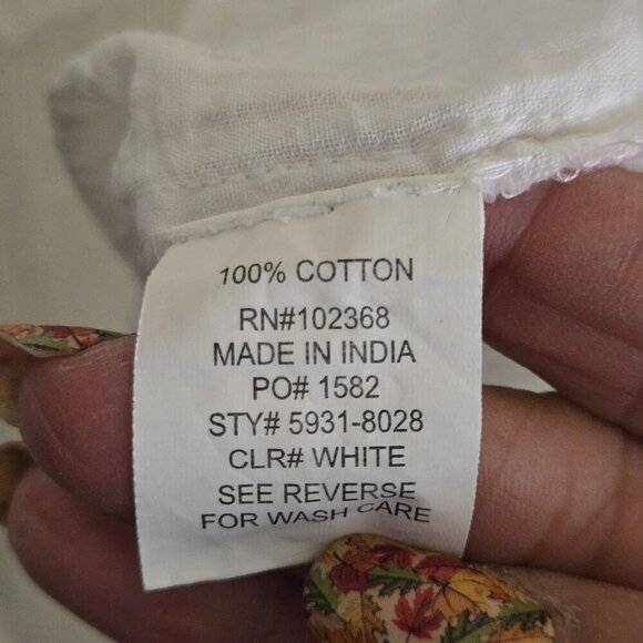 Spiaggia Dolce White Swiss Dot 3/4 Tiered Sleeve Lightweight Mini Dress Size L - Picture 6 of 6